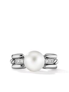 David Yurman bague DY Madison en argent sterling sertie de diamant et de perle