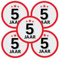 5 jaar leeftijd sticker - 5x - rond - Dia 15 cm - 5 jaar verjaardag - jubileum - leeftijd versiering