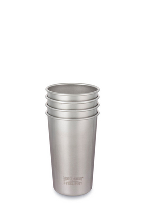 Klean Kanteen Steel Pint 473Ml/16Oz 4 Pack Drinkbeker Brushed Stainless 473 ml