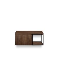 Frozen 3d Badmeubelset 100 cm - Greeplijst in kleur - Zwart Frame - Wastafel Bovenblad Dark Oak