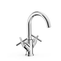 Wastafelkraan Tres Mont Blanc | Opbouw | Mengkraan | Standaard model | 2-knops | Rond | Chroom