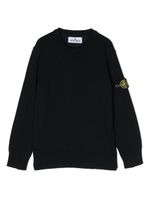 Stone Island Junior pull en laine vierge à patch Compass - Bleu