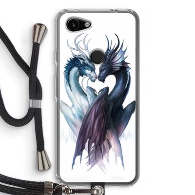 Yin Yang Dragons: Pixel 3a Transparant Hoesje met koord