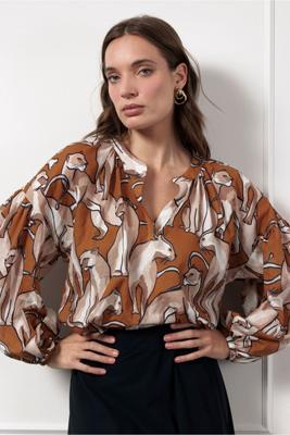 Marcha panther blouse - multi color - 13027