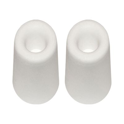 Deurbuffer - 2x - deurstopper - wit - rubber - 75 x 40 mm - schroefbevestiging