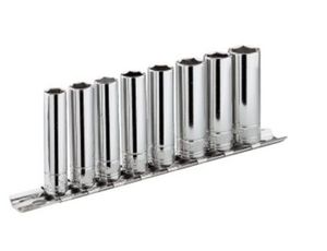 Facom sets 9 korte en lange doppen 3/8&apos; op rail - metrische maten - JL.40E