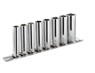 Facom sets 9 korte en lange doppen 3/8&apos; op rail - metrische maten - JL.40E
