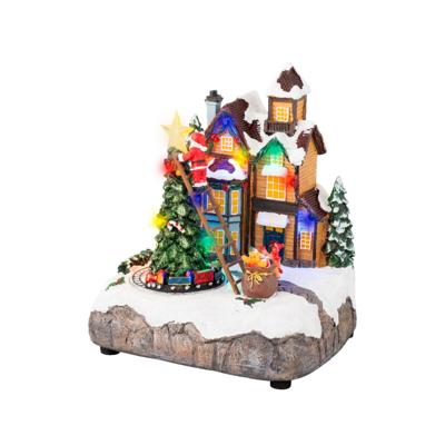 Kerstscene everlands kunstkerstboom LED 16x19x22cm