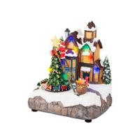 Kerstscene everlands kunstkerstboom LED 16x19x22cm
