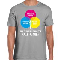 Apres ski t-shirt voor heren - Apres ski instructor - grijs - wintersport - skien/snowboarden - thumbnail