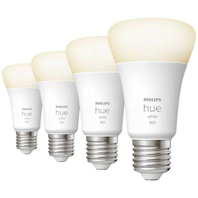 Hue LED-lamp (4 stuks) 871951431914100 Energielabel: F (A - G) Hue White E27 Viererpack 4x800lm 60W E27 36 W Warmwit Energielabel: F (A - G)