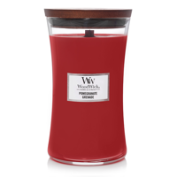WoodWick Geurkaars Large Pomegranate - 18 cm / ø 10 cm - Geurkaars in Glas - Houten Lont