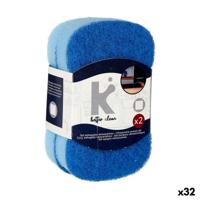 Set schuursponsjes 11880003 11880003 Blauw Polyurethaan 7 x 12,3 x 2,5 cm (32 Stuks)