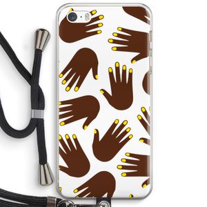 Hands dark: iPhone 5 / 5S / SE Transparant Hoesje met koord