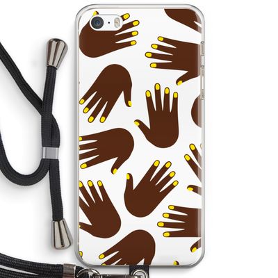 Hands dark: iPhone 5 / 5S / SE Transparant Hoesje met koord