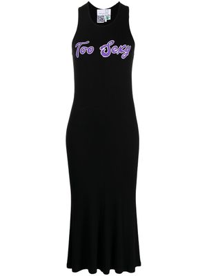 Natasha Zinko robe longue à slogan imprimé - Noir