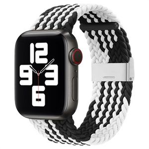 Apple Watch Series Ultra 2/Ultra/9/8/SE (2022)/7/SE/6/5/4/3/2/1 Gebreide Band - 49mm/45mm/44mm/42mm - Zwart/Wit