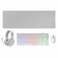 Toetsenbord en muis Mars Gaming MCPRGB3WES Wit QWERTY