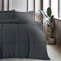 Dekbedovertrek Washed Tufted Effen 240x200 Cm Antraciet Anti Allergie Sleeptime - Dekbed-Discounter.nl