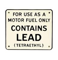 Contains Lead (Sm) Bordje Voor Benzinepomp 18 x 15,5 cm - thumbnail