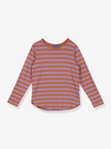 Gestreept T-shirt met lange mouwen voor meisjes MERISILLI FINKID roest