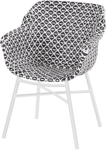 Hartman Tuinstoel 'Delphine' Wicker, kleur Wit/Zwart