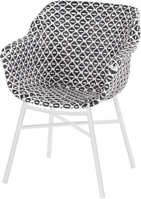 Hartman Tuinstoel 'Delphine' Wicker, kleur Wit/Zwart