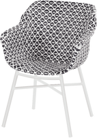 Hartman Tuinstoel 'Delphine' Wicker, kleur Wit/Zwart