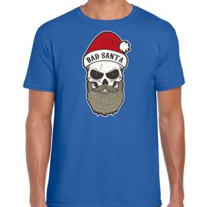 Bad Santa fout Kerstshirt / outfit blauw voor heren