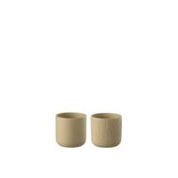 J-Line bloempot Gen - keramiek - beige - XXS - Ø 7.00 cm - 4 stuks