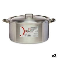 Kookpot met Deksel Kinvara 100012 100012 Zilverkleurig 15 L 46 x 21 x 37 cm (3 Stuks)