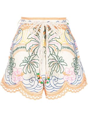 ZIMMERMANN short Ginger Tropical en lin - Multicolore