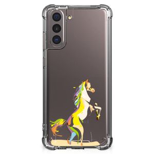 Samsung Galaxy S21 Stevig Bumper Hoesje Horse Color