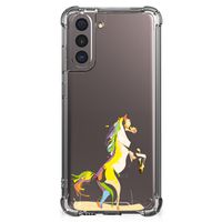 Samsung Galaxy S21 Stevig Bumper Hoesje Horse Color - thumbnail