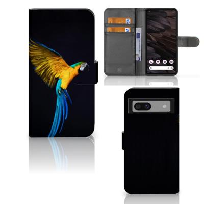 Google Pixel 7A | Telefoonhoesje | Met pasjeshouder | Papegaai