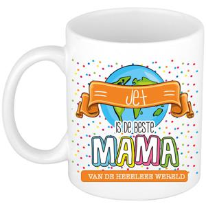 Naam mok mama Jet - wit - de beste - keramiek - 300 ml - Moederdag/verjaardag