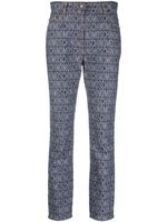 Moschino logo-jacquard high-rise slim-cut jeans - Bleu - thumbnail