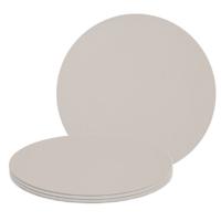 Placemats - 4x - lederlook - taupe - rond - 38 cm - tafel dekken - onderleggers - thumbnail