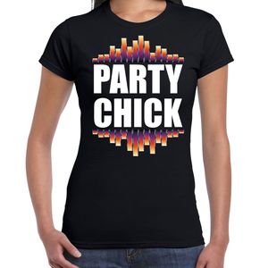 Party chick fun tekst t-shirt zwart dames