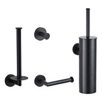 Saniclear Nero toilet accessoiresset 4-delig zwart mat