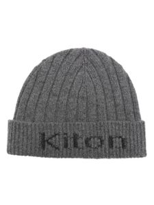 Kiton bonnet en cachemire à logo en intarsia - Gris