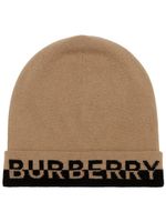 Burberry bonnet en maille à logo brodé - Marron - thumbnail