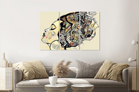 Karo-art Schilderij -  Afrikaanse vrouw, 120x80cm, 3 luik, premium print