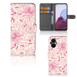 OPPO Reno 8 Lite | OnePlus Nord N20 Hoesje Pink Flowers