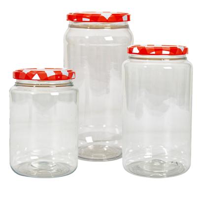 Weckpot/voorraadpotten set Classico - 9x stuks - 500/950/1500 ml - kunststof - draaideksel - rood