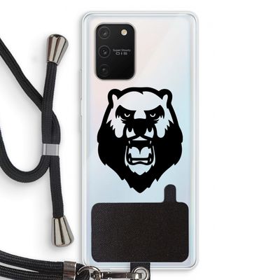 Angry Bear (black): Samsung Galaxy S10 Lite Transparant Hoesje met koord