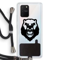 Angry Bear (black): Samsung Galaxy S10 Lite Transparant Hoesje met koord