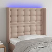 Hoofdbord LED 103x16x118/128 cm kunstleer cappuccinokleurig