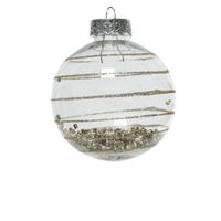 Kerstbal plc d8cm glitter beige a3 - Decoris