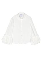 Simonetta blouse boutonnée à manches volantées - Blanc